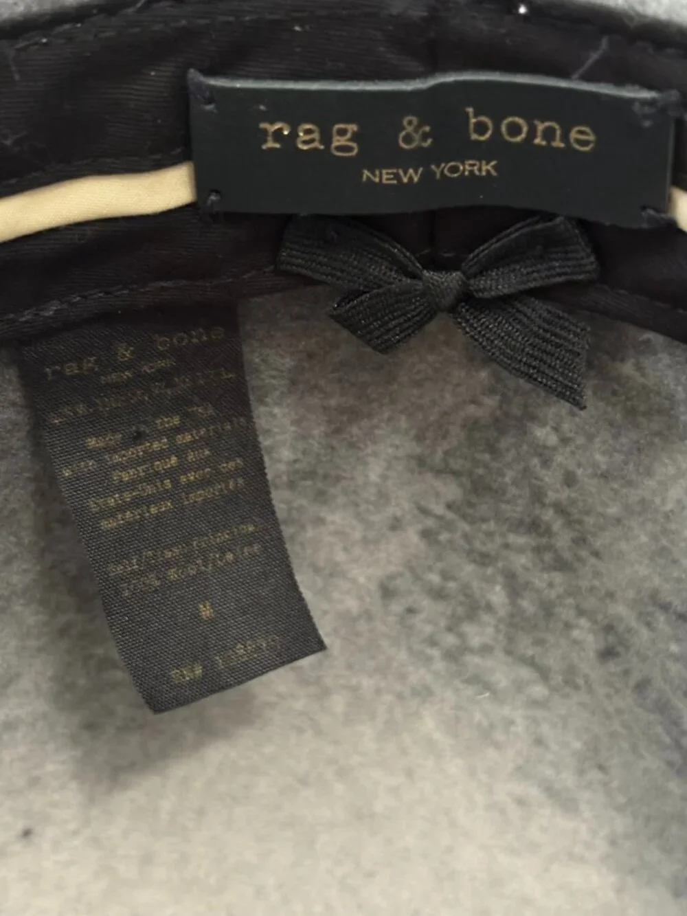 Auth RAG & BONE Iconic Woman's Slate Gray Wool Brim Fedora Hat